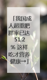 我国成人超重肥胖率已达51.2% 这样吃才营养健康→