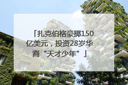 扎克伯格豪掷150亿美元，投资28岁华裔“天才少年”