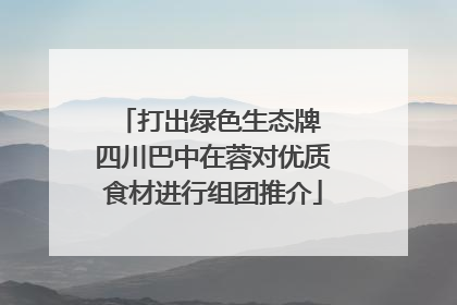 打出绿色生态牌 四川巴中在蓉对优质食材进行组团推介