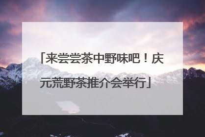 来尝尝茶中野味吧！庆元荒野茶推介会举行