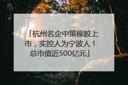 杭州名企中策橡胶上市，实控人为宁波人！总市值近500亿元