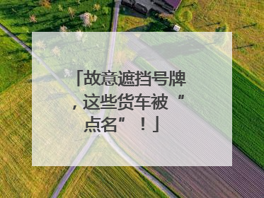 故意遮挡号牌，这些货车被“点名”！