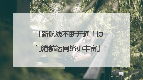 新航线不断开通！厦门港航运网络更丰富