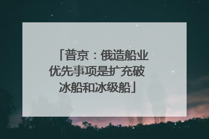 普京：俄造船业优先事项是扩充破冰船和冰级船