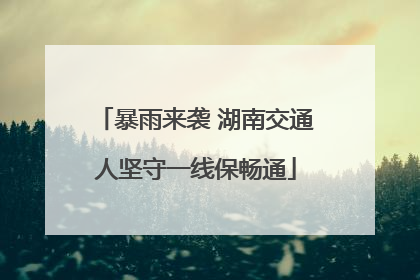 暴雨来袭 湖南交通人坚守一线保畅通