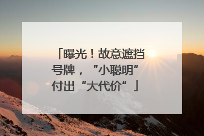 曝光！故意遮挡号牌，“小聪明”付出“大代价”