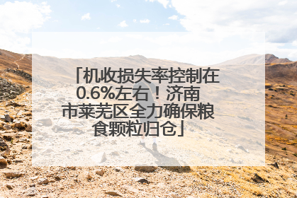 机收损失率控制在0.6%左右！济南市莱芜区全力确保粮食颗粒归仓