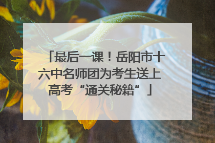 最后一课！岳阳市十六中名师团为考生送上高考“通关秘籍”