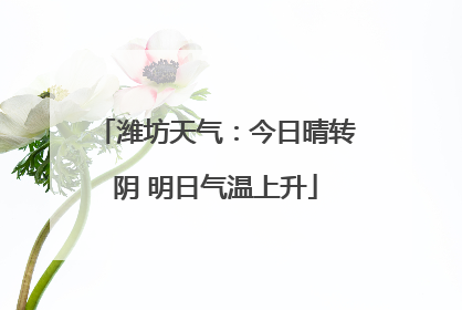 潍坊天气：今日晴转阴 明日气温上升