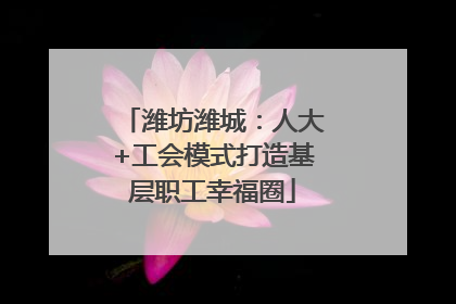 潍坊潍城：人大+工会模式打造基层职工幸福圈