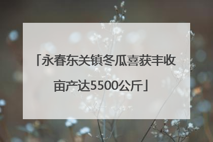 永春东关镇冬瓜喜获丰收 亩产达5500公斤