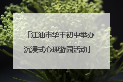 江油市华丰初中举办沉浸式心理游园活动