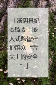 汤阴县纪委监委：嵌入式监督守护群众“舌尖上的安全”