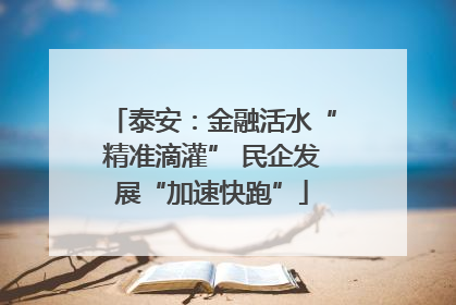 泰安：金融活水“精准滴灌” 民企发展“加速快跑”