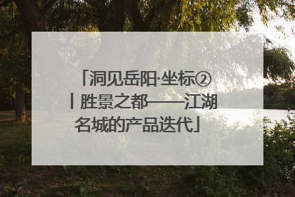 洞见岳阳·坐标②丨胜景之都——江湖名城的产品迭代