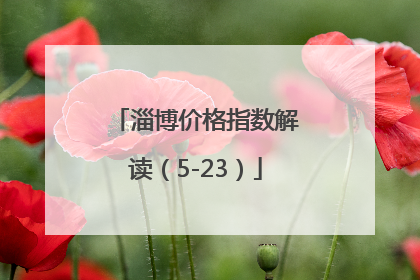 淄博价格指数解读（5-23）
