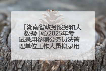 湖南省政务服务和大数据中心2025年考试录用参照公务员法管理单位工作人员拟录用人员名单公示