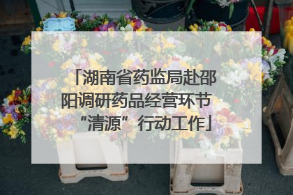 湖南省药监局赴邵阳调研药品经营环节“清源”行动工作