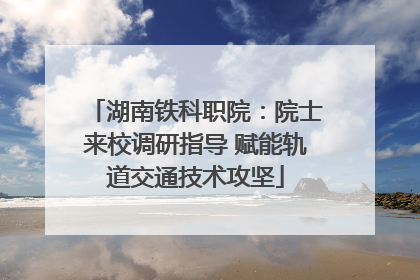 湖南铁科职院：院士来校调研指导 赋能轨道交通技术攻坚