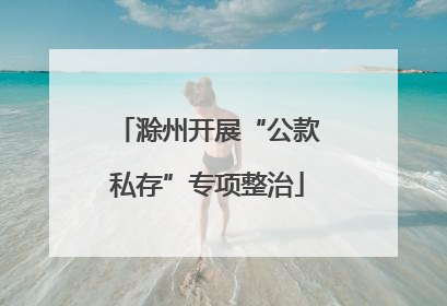 滁州开展“公款私存”专项整治