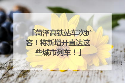 菏泽高铁站车次扩容！将新增开直达这些城市列车！