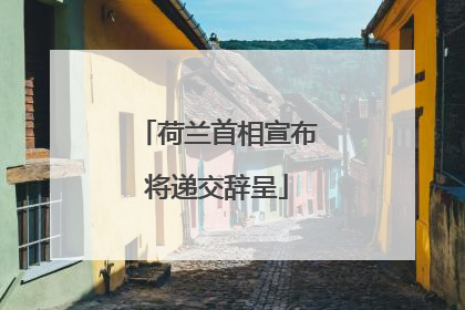 荷兰首相宣布将递交辞呈