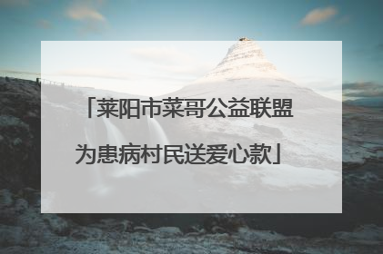 莱阳市菜哥公益联盟为患病村民送爱心款