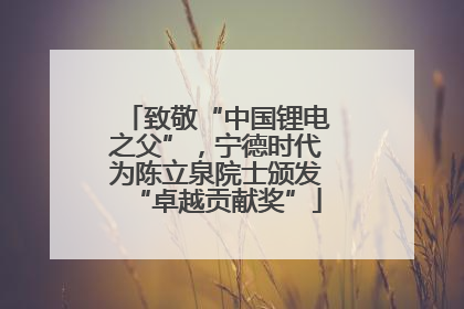 致敬“中国锂电之父”，宁德时代为陈立泉院士颁发“卓越贡献奖”