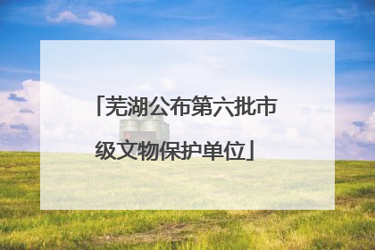 芜湖公布第六批市级文物保护单位