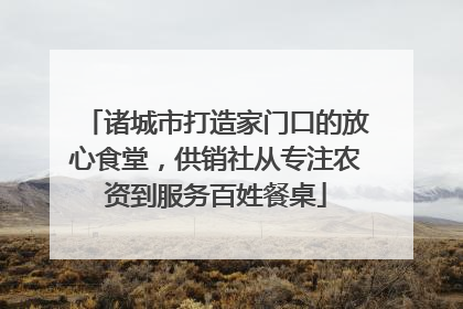 诸城市打造家门口的放心食堂，供销社从专注农资到服务百姓餐桌