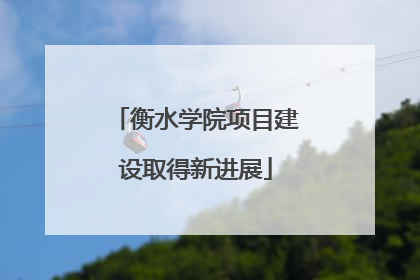 衡水学院项目建设取得新进展