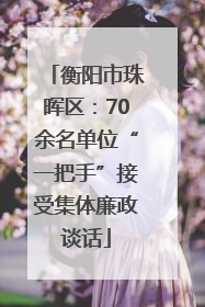 衡阳市珠晖区：70余名单位“一把手”接受集体廉政谈话