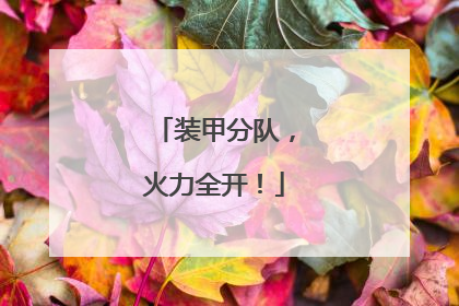 装甲分队，火力全开！