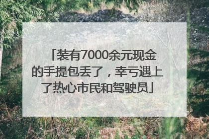装有7000余元现金的手提包丢了，幸亏遇上了热心市民和驾驶员