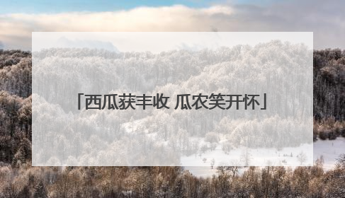 西瓜获丰收 瓜农笑开怀