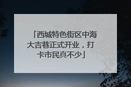 西城特色街区中海大吉巷正式开业，打卡市民真不少