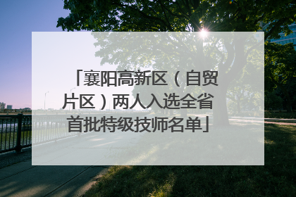 襄阳高新区（自贸片区）两人入选全省首批特级技师名单
