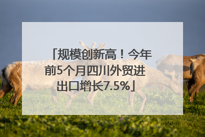 规模创新高！今年前5个月四川外贸进出口增长7.5%