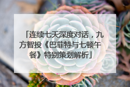 连续七天深度对话，九方智投《巴菲特与七顿午餐》特别策划解析