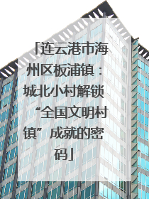 连云港市海州区板浦镇：城北小村解锁“全国文明村镇”成就的密码