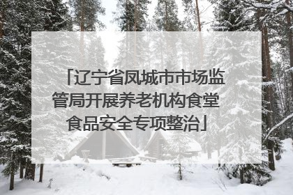 辽宁省凤城市市场监管局开展养老机构食堂食品安全专项整治