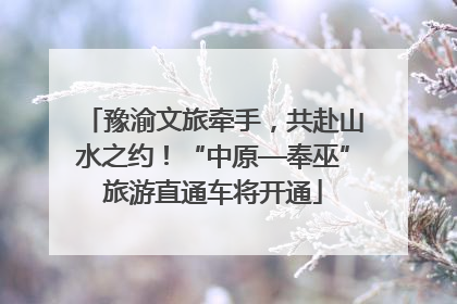 豫渝文旅牵手，共赴山水之约！“中原—奉巫”旅游直通车将开通