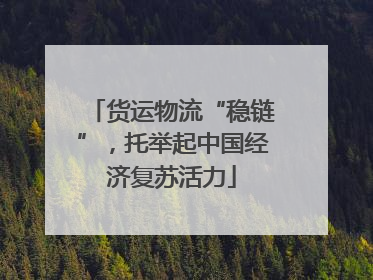 货运物流“稳链”，托举起中国经济复苏活力
