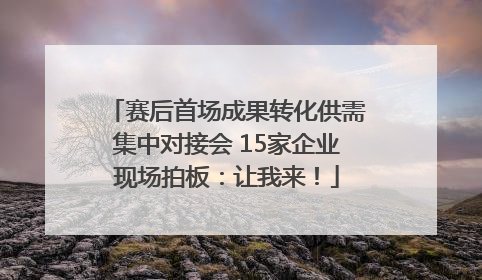 赛后首场成果转化供需集中对接会 15家企业现场拍板：让我来！