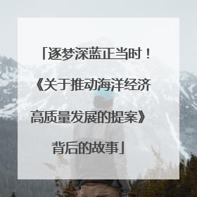 逐梦深蓝正当时！《关于推动海洋经济高质量发展的提案》背后的故事