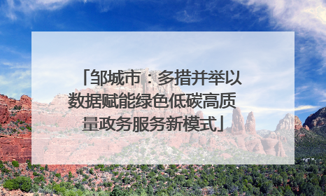邹城市：多措并举以数据赋能绿色低碳高质量政务服务新模式