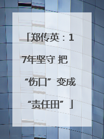 郑传英：17年坚守 把“伤口”变成“责任田”