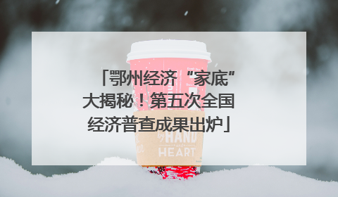 鄂州经济“家底”大揭秘！第五次全国经济普查成果出炉