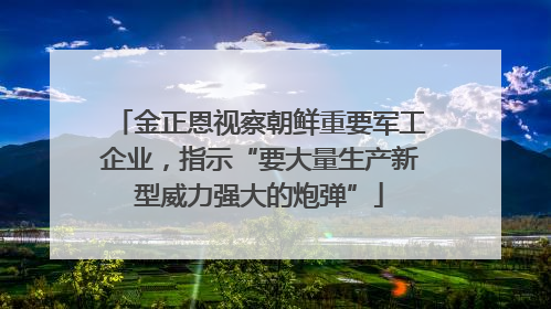 金正恩视察朝鲜重要军工企业，指示“要大量生产新型威力强大的炮弹”