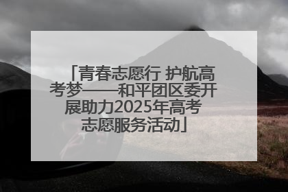 青春志愿行 护航高考梦——和平团区委开展助力2025年高考志愿服务活动